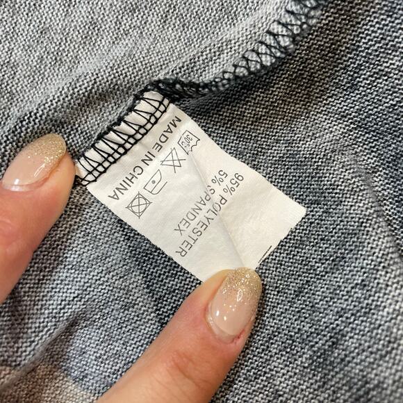 Highness Cowl Neck Tunic Sweater Abstract Print Beige Black Grey Women's L/XL - Picture 7 of 7